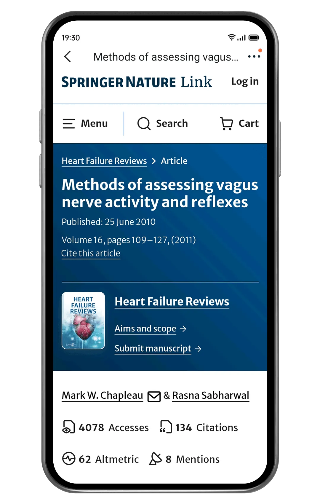 Methods of assessing vagus nerve activity and reflexes article.