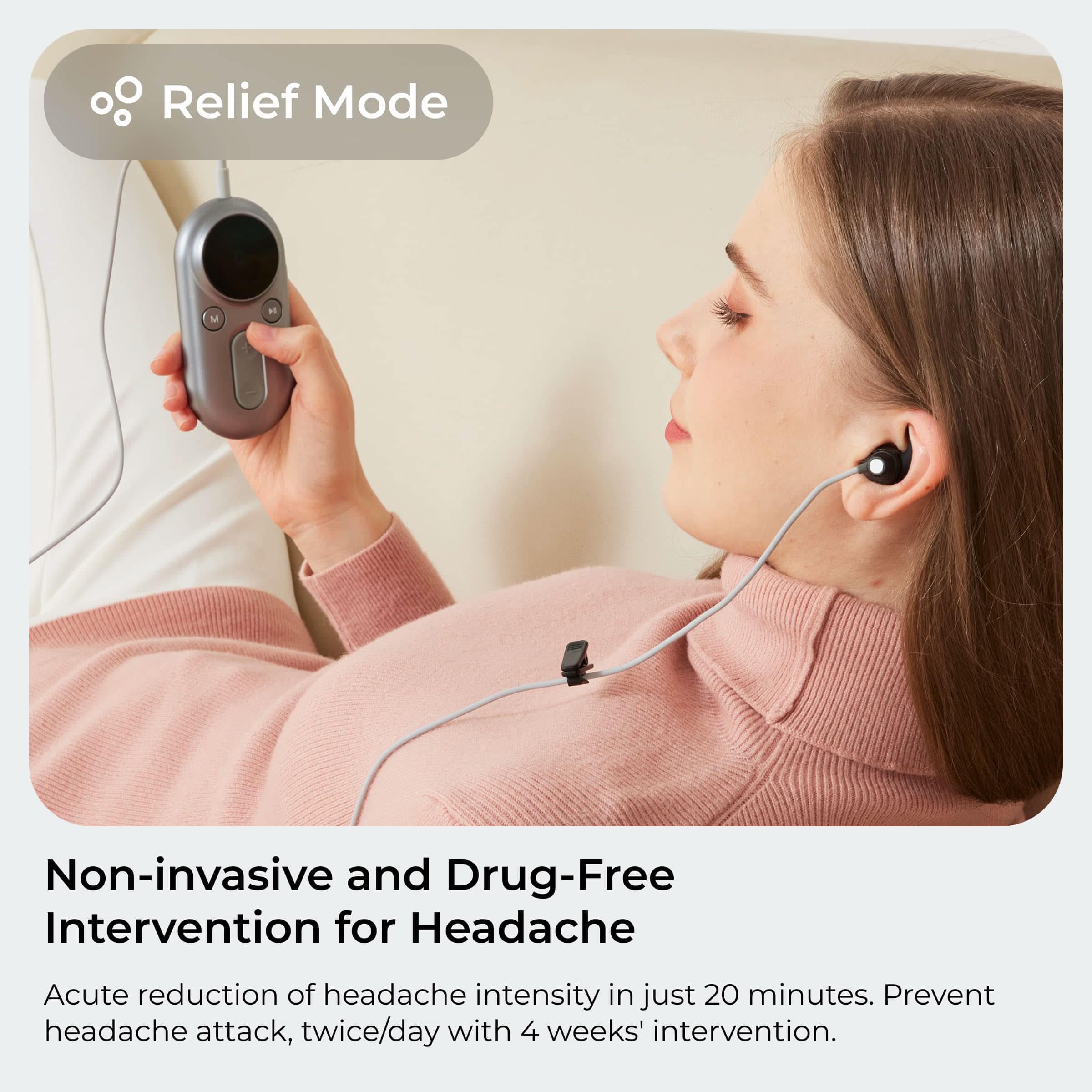 ZenoWell Luna non-invasive vagus nerve stimulation device for headache relief